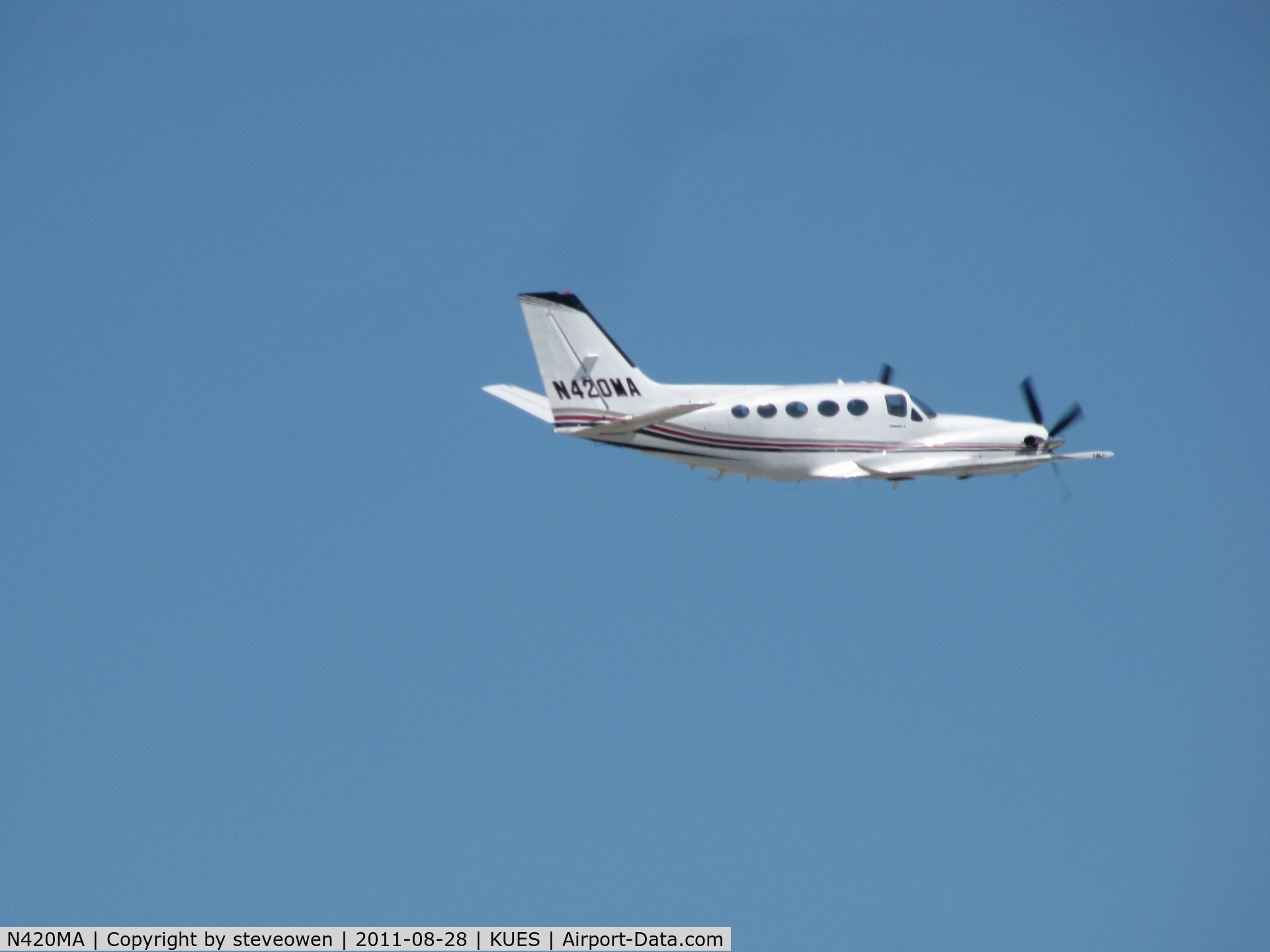 N420MA, 1981 Cessna 425 C/N 425-0116, climbing out of KUES Wings over Waukesha Airshow 2011