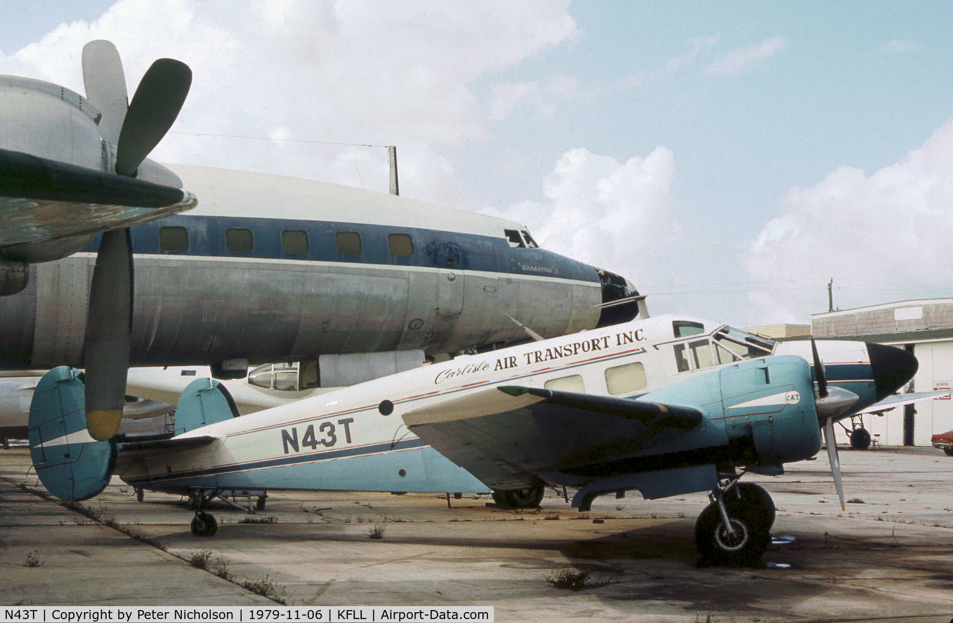 N43T, 1956 Beech E18S C/N BA-182, Beech E18S as seen at Fort Lauderdale in November 1979.