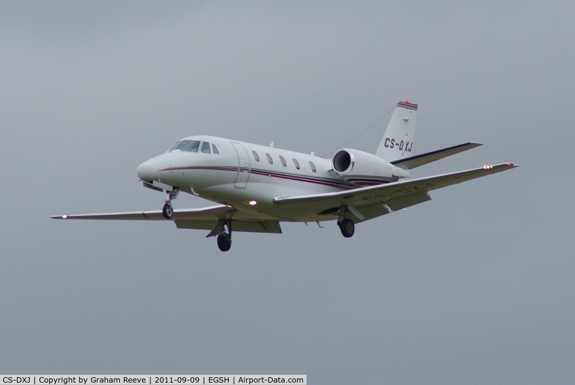 CS-DXJ, 2006 Cessna 560XL Citation Excel C/N 560-5627, About to touch down.