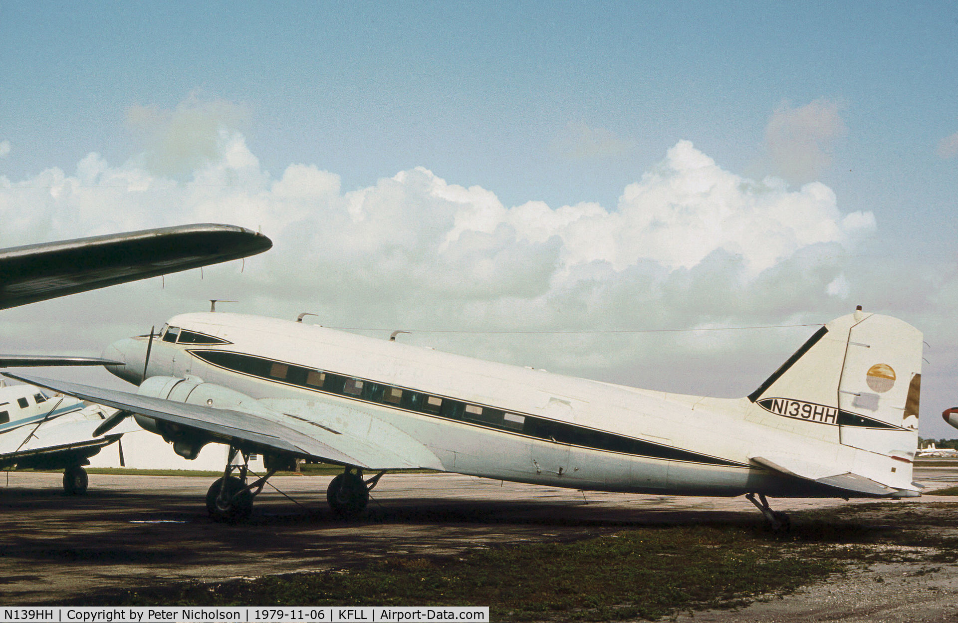 N139HH, 1941 Douglas DC3C C/N 4112, Douglas DC-3C as seen at Fort Lauderdale in November 1979.