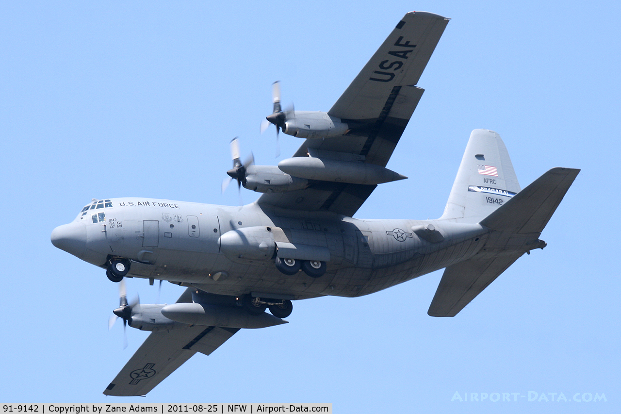 91-9142, Lockheed C-130H Hercules C/N 382-5295, At NAS/JRB Fort Worth