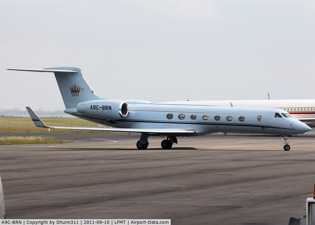 A9C-BRN, 2009 Gulfstream Aerospace GV-SP (G550) C/N 5242, Arriving from flight...