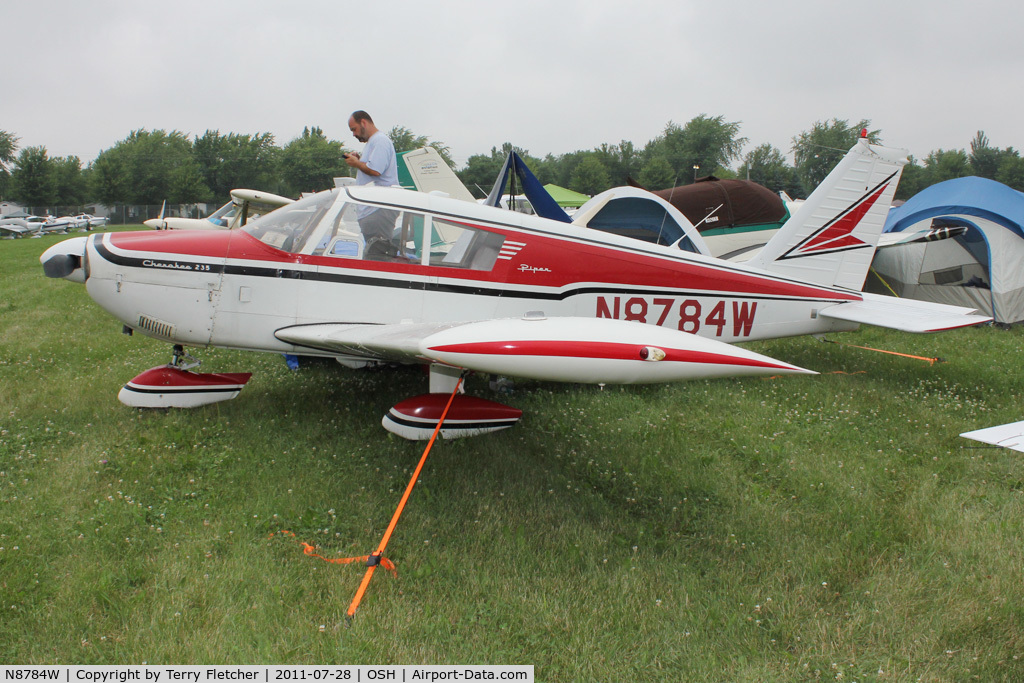 N8784W, 1964 Piper PA-28-235 C/N 28-10330, Aircraft in the camping areas at 2011 Oshkosh