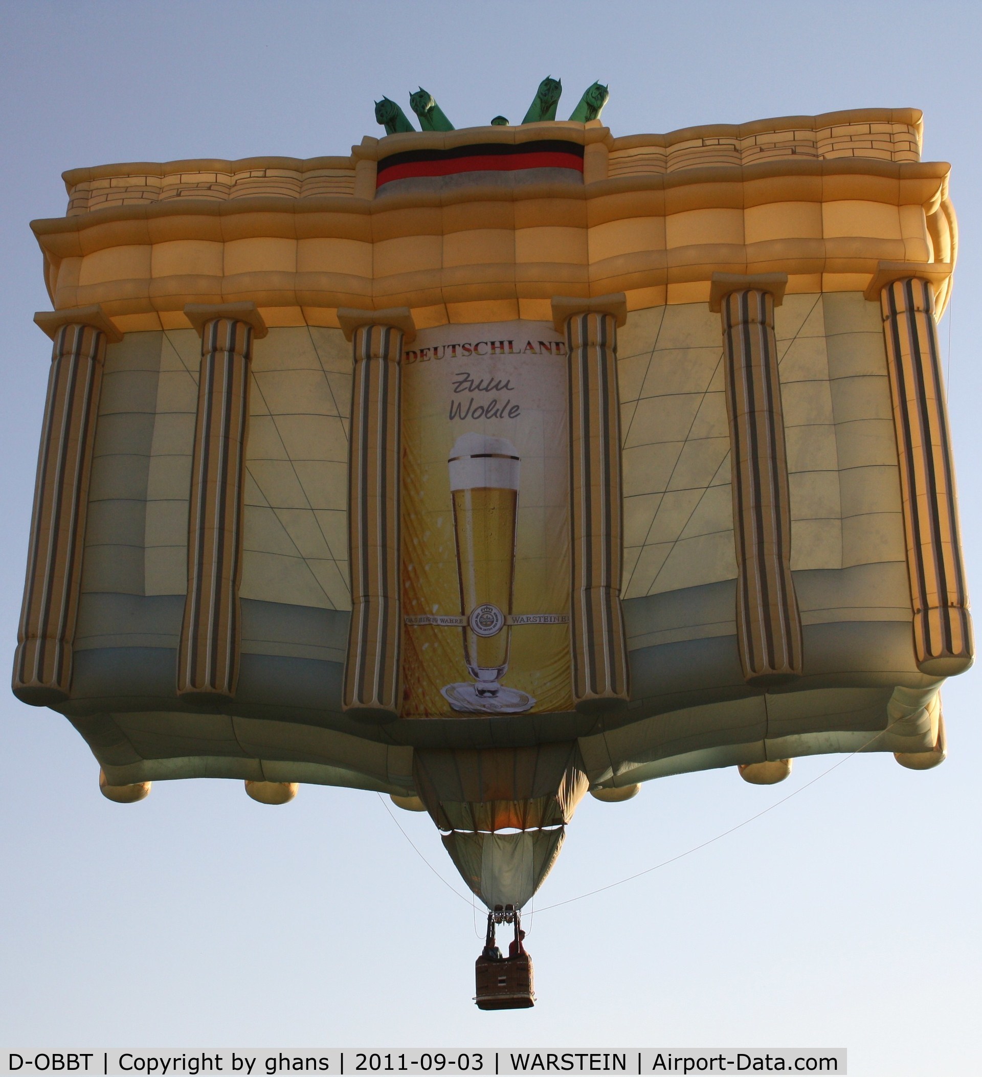 D-OBBT, 1992 Cameron Balloons Brandenburg Tor C/N 2742, WIM 2011 'Brandenburger Tor'