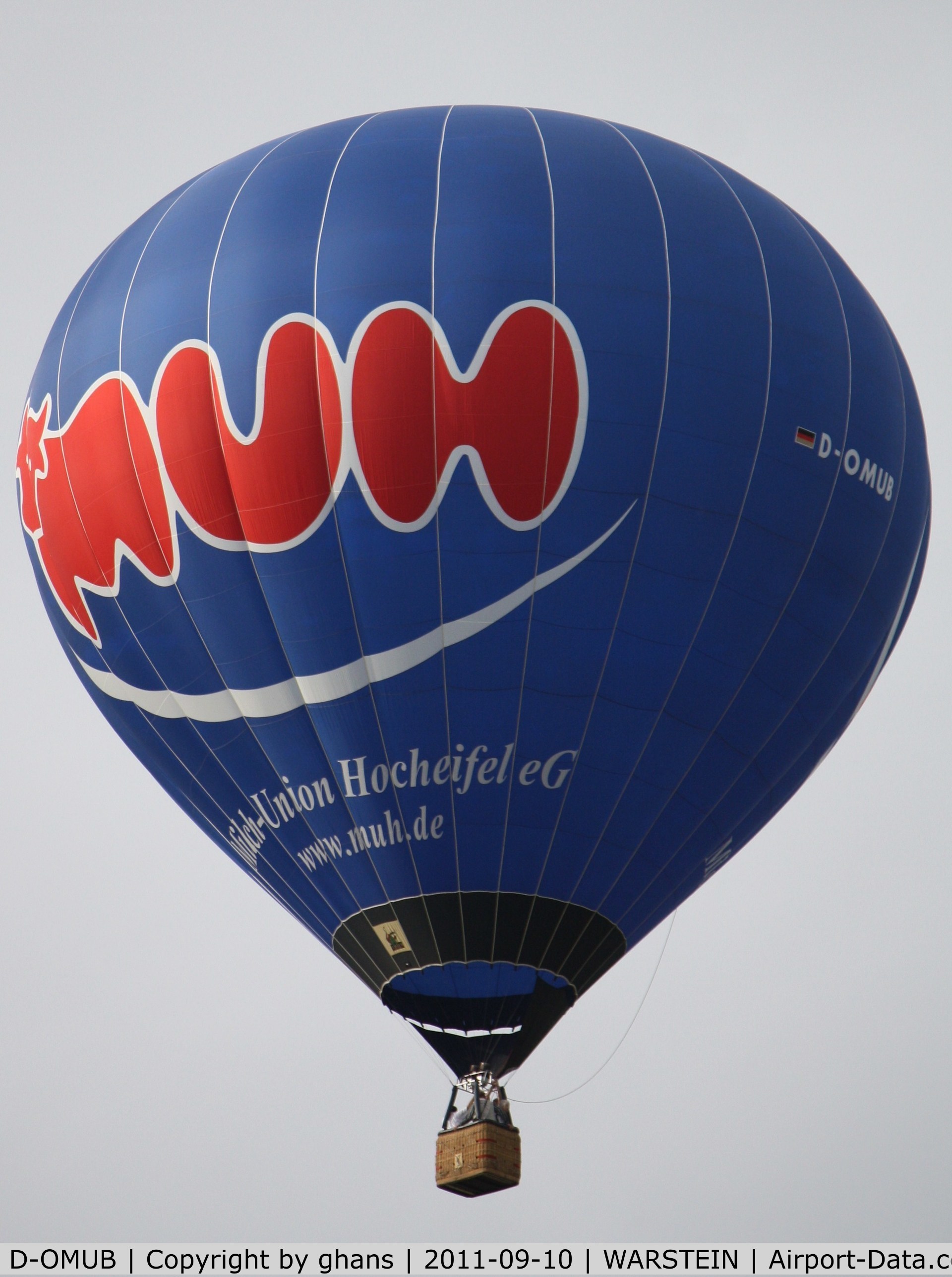 D-OMUB, 2003 Schroeder Fire Balloons G C/N 1029, WIM 2011 'Muh Milch-Union Hocheifel'