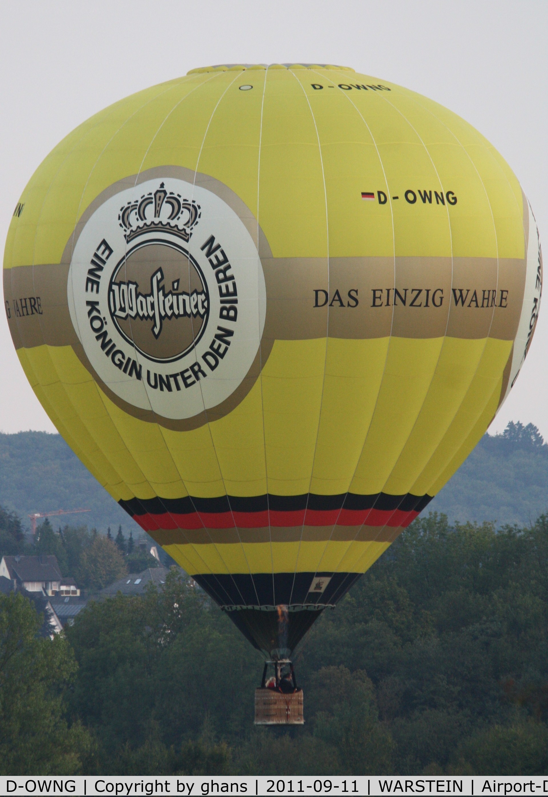 D-OWNG, 2006 Schroeder Fire Balloons G34/24 C/N 1220, WIM 2011 'Warsteiner'