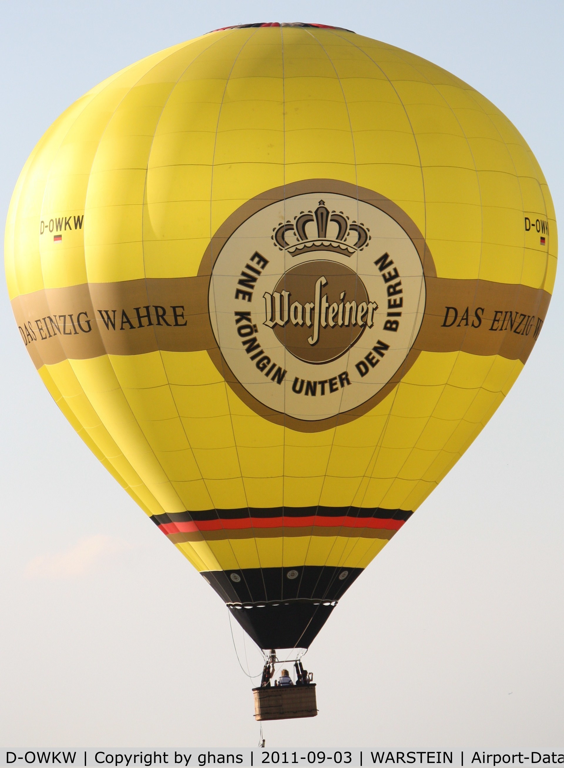D-OWKW, 2010 Schroeder Fire Balloons G C/N 1401, WIM 2011 'Warsteiner'