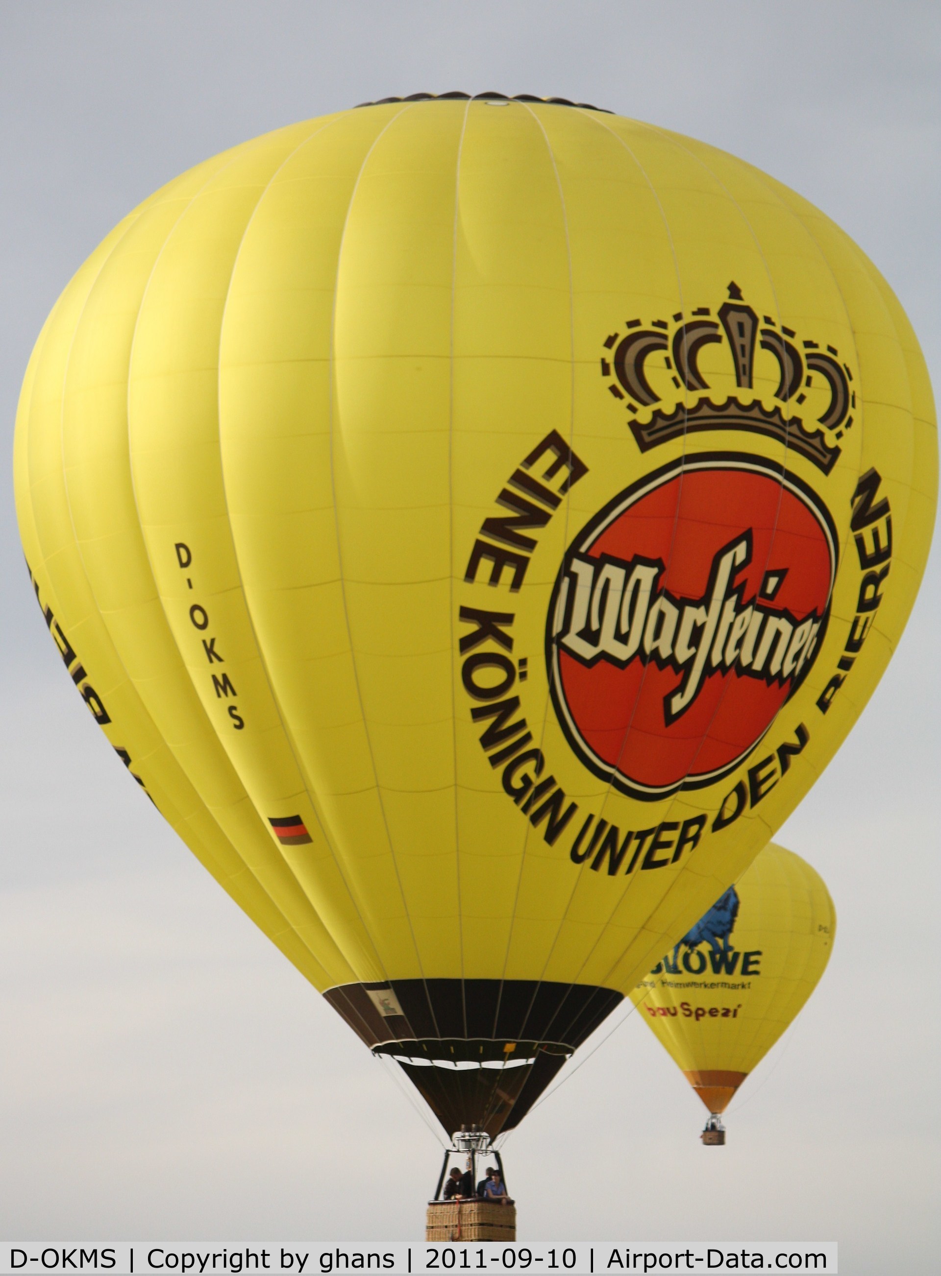D-OKMS, 1997 Schroeder Fire Balloons G30/24 C/N 588, WIM 2011
Warsteiner