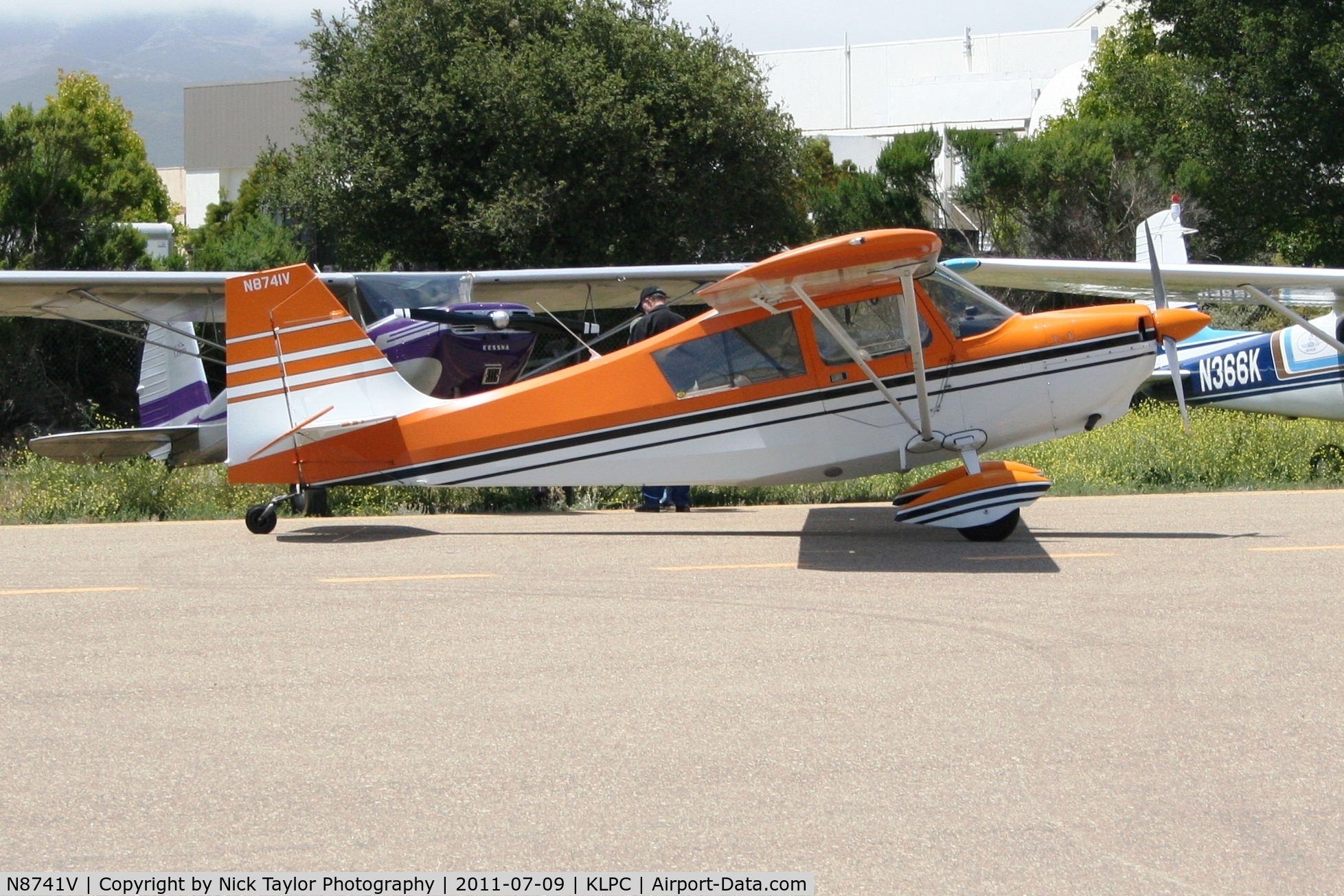 N8741V, 1975 Bellanca 7GCBC C/N 849-75, Lompoc Piper Cub fly in 2011