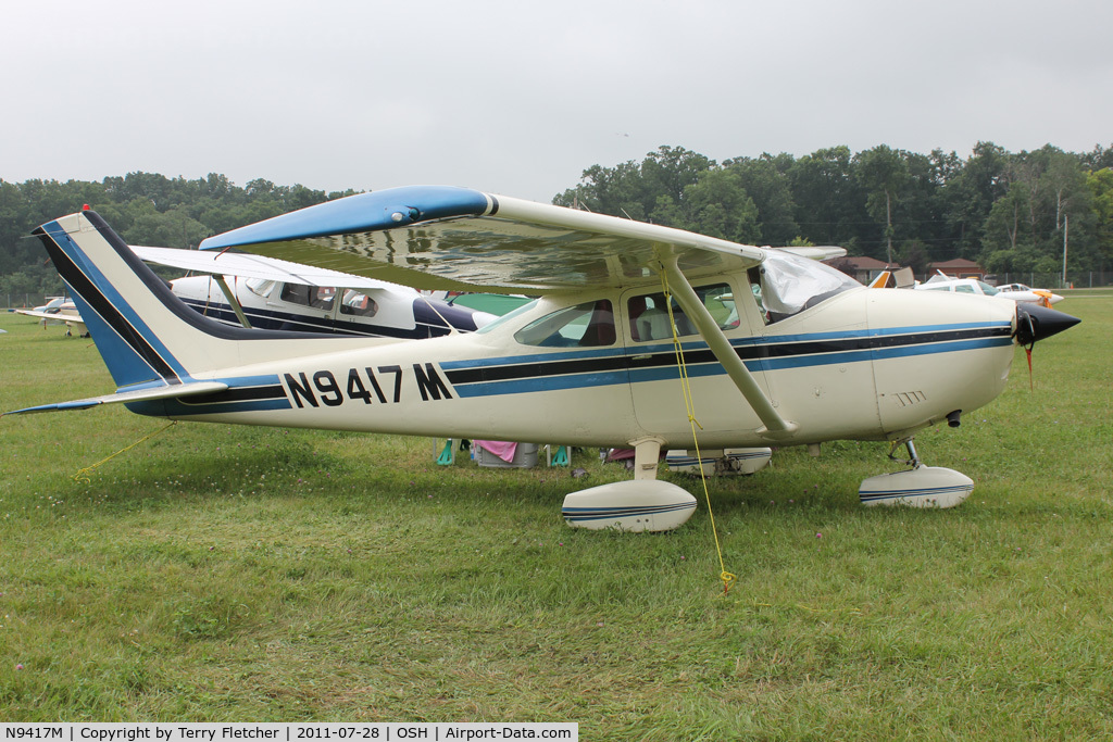 N9417M, 1976 Cessna 182P Skylane C/N 18264747, Aircraft in the camping areas at 2011 Oshkosh