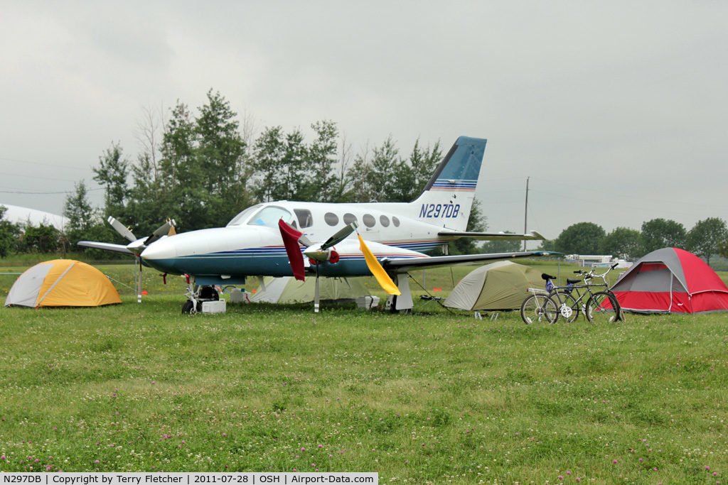N297DB, Cessna 421C Golden Eagle C/N 421C0826, Aircraft in the camping areas at 2011 Oshkosh