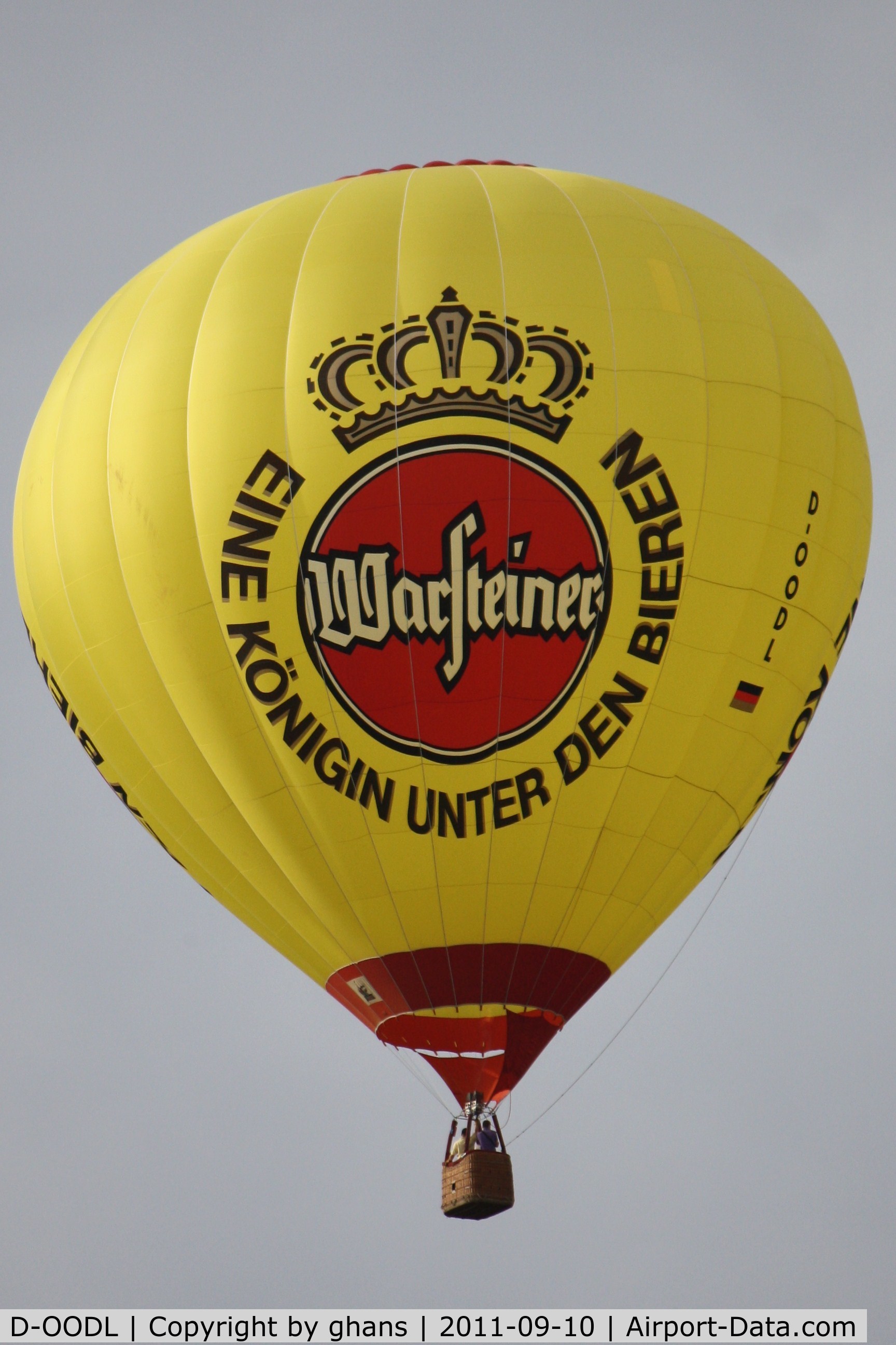 D-OODL, 1998 Schroeder Fire Balloons G30/24 C/N 683, WIM 2011
'Warsteiner'