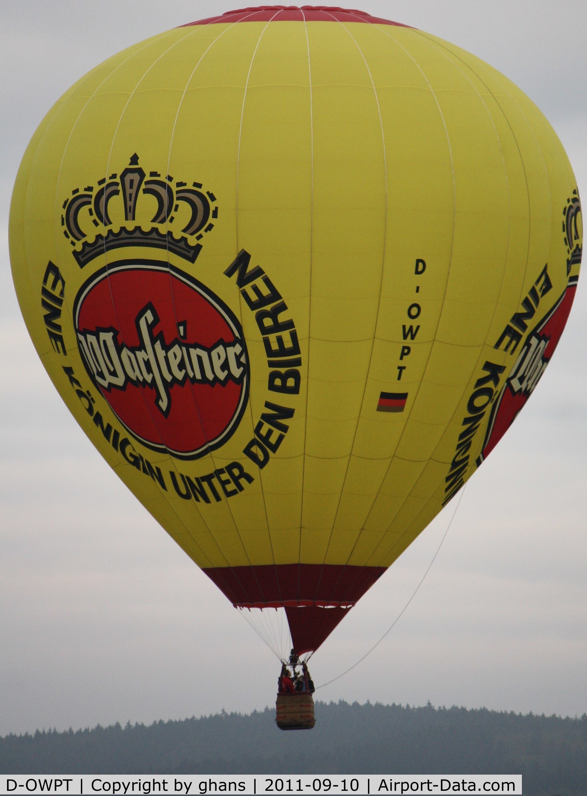 D-OWPT, 1998 Schroeder Fire Balloons G33/24 C/N 714, WIM 2011
'Warsteiner'
