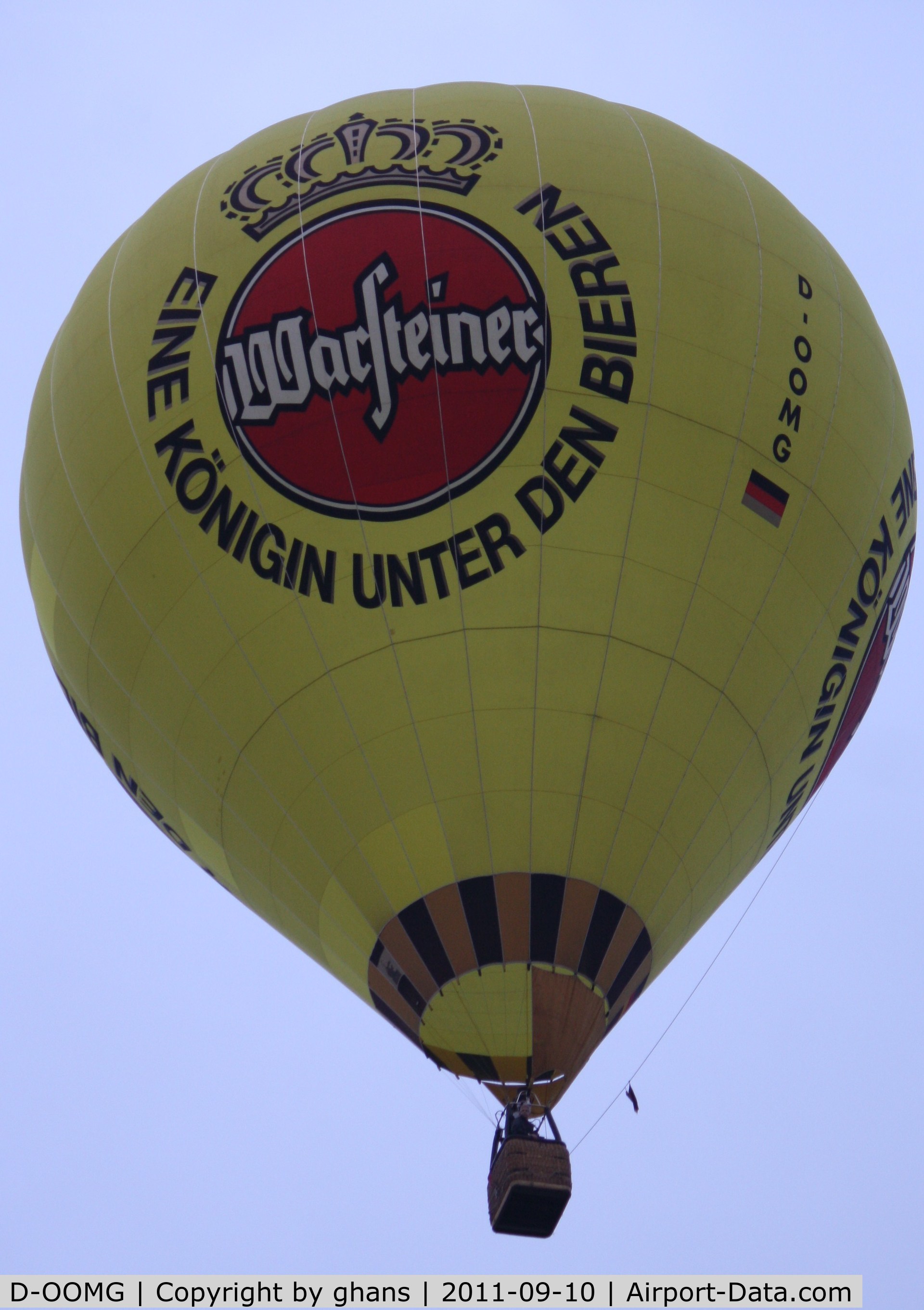 D-OOMG, 1999 Schroeder Fire Balloons G24/16 C/N 736, WIM 2011
'Warsteiner'