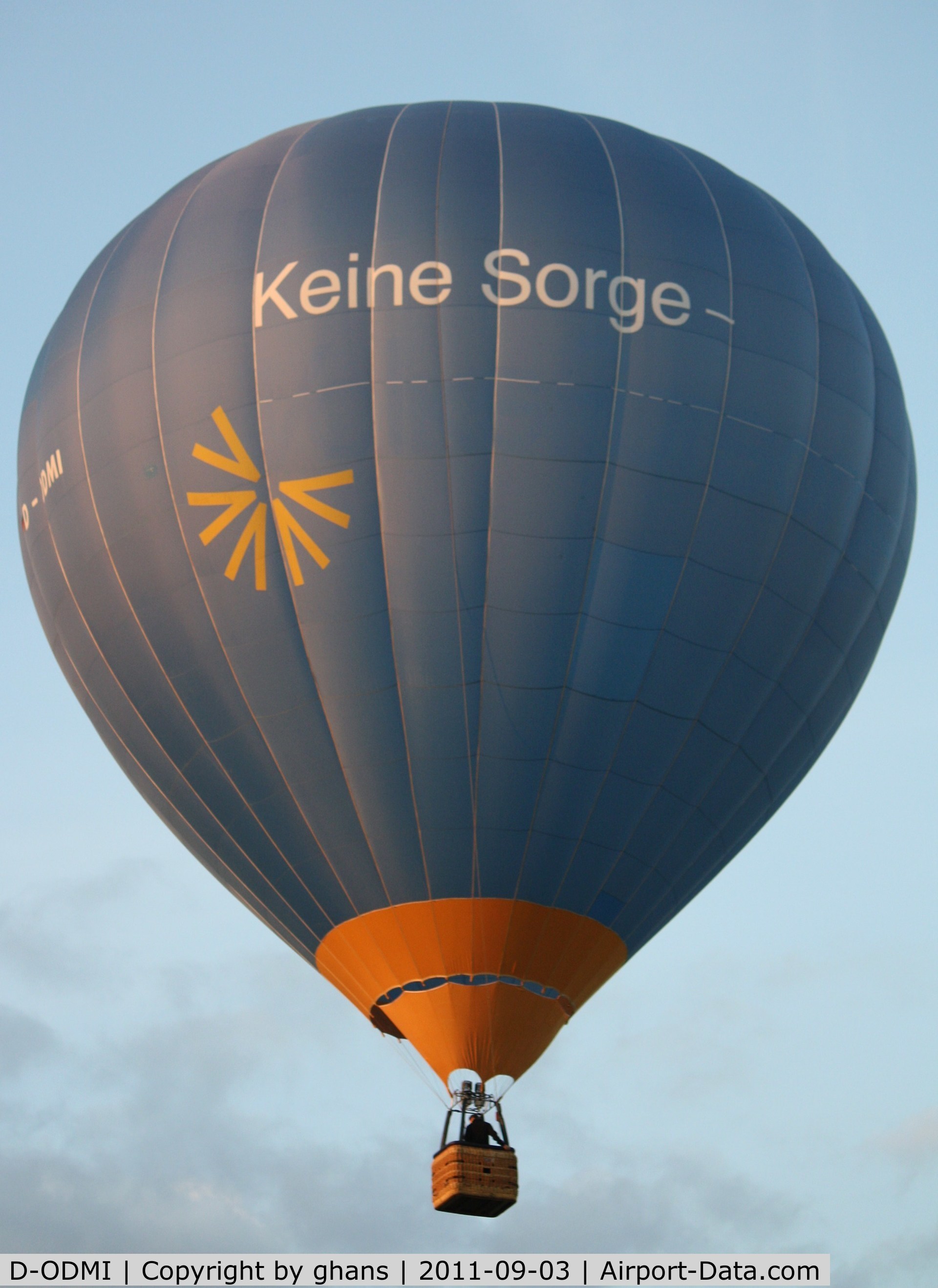 D-ODMI, 1999 Schroeder Fire Balloons G C/N 765, WIM 2011
'Keine Sorge'