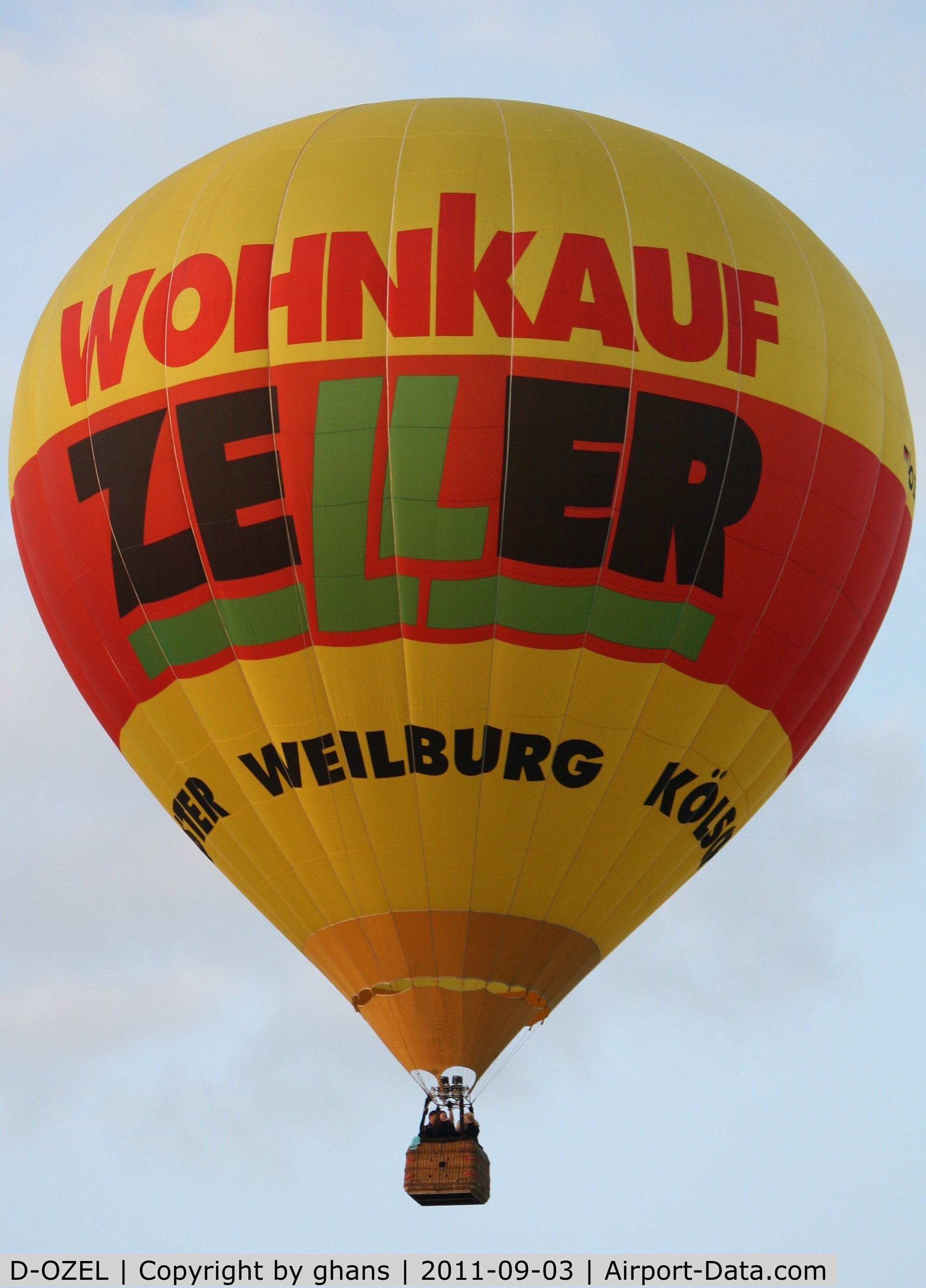 D-OZEL, 2002 Schroeder Fire Balloons G.34/24 C/N 1012, WIM 2011
'Wohnkauf Zeller'