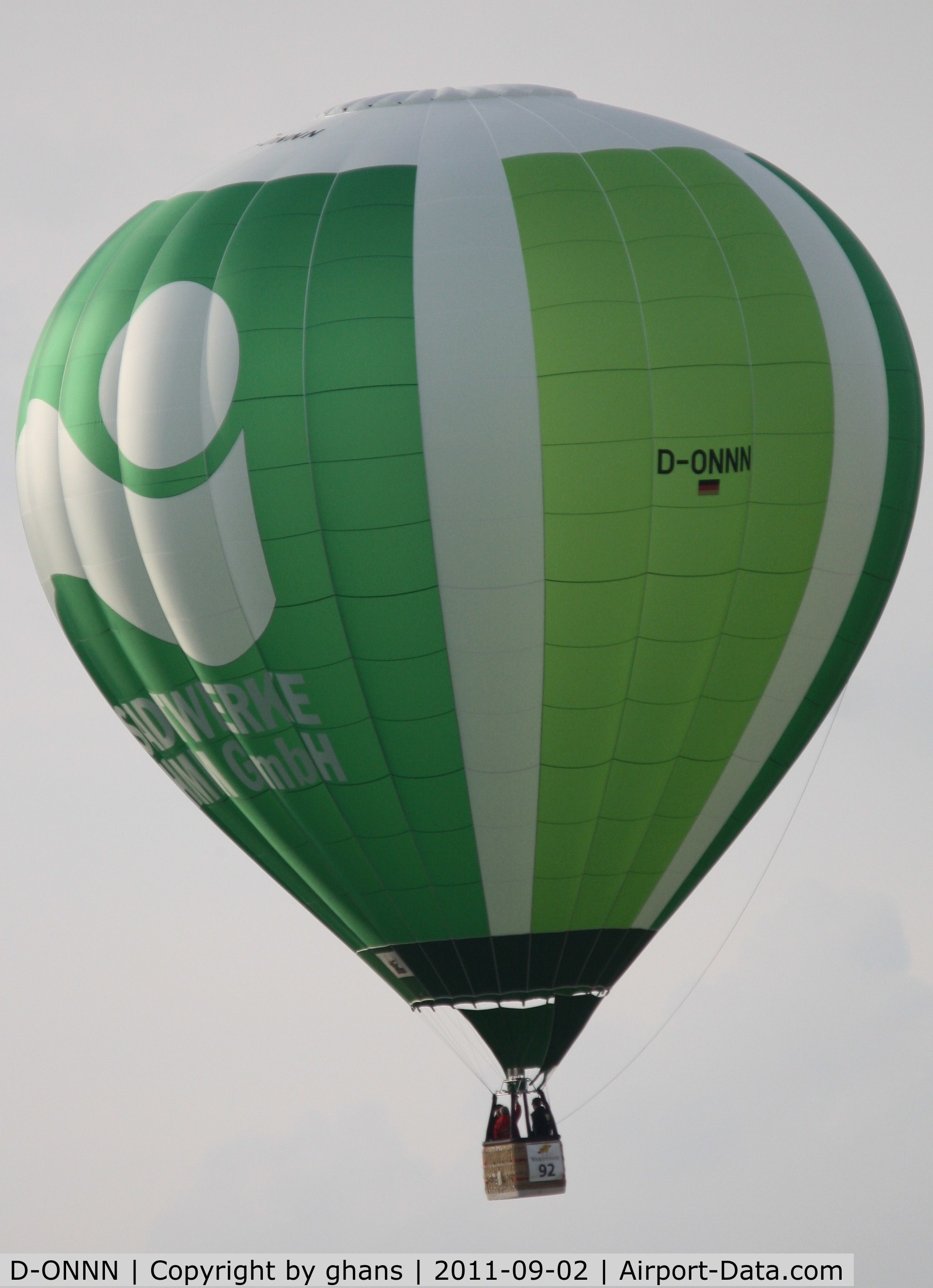 D-ONNN, 2004 Schroeder Fire Balloons G C/N 1096, WIM 2011
'Stadtwerke Hamm'