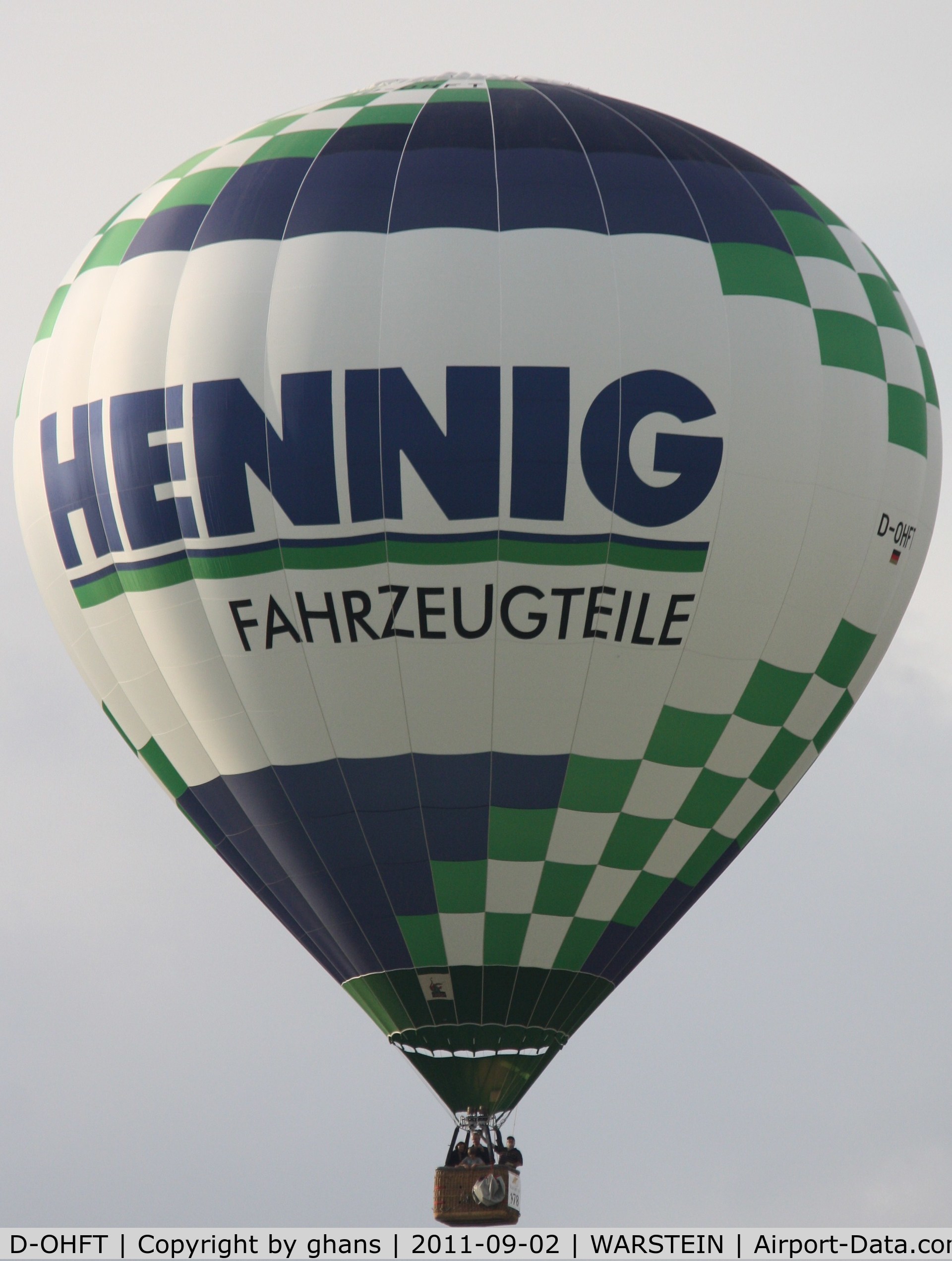 D-OHFT, 2010 Schroeder Fire Balloons G42/24 C/N 1403, WIM 2011 'Hennig Fahrszeugteile'