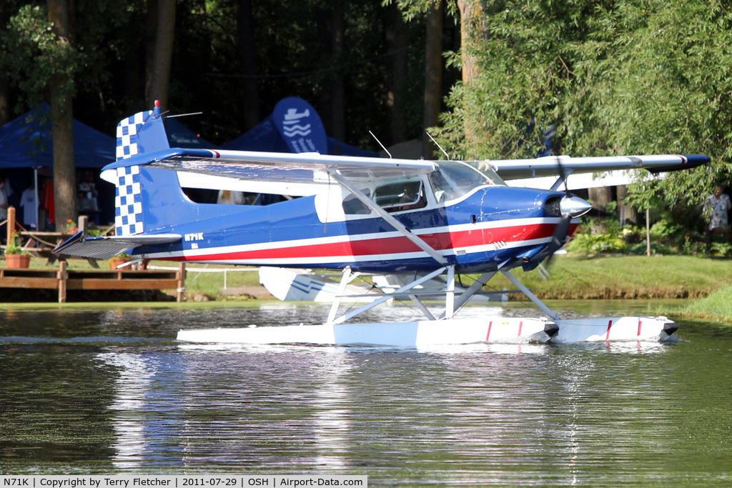 N71K, 1962 Cessna 180E C/N 18051115, At Lake Winnebago, during 2011 Oshkosh Week