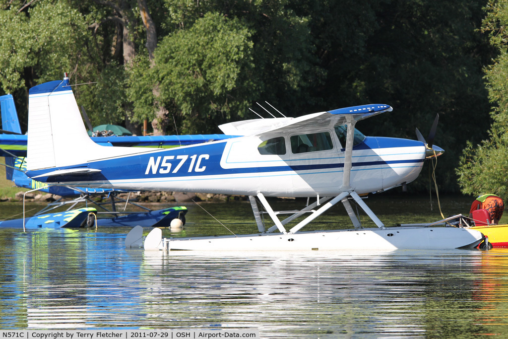 N571C, 1957 Cessna 180A C/N 32785, At Lake Winnebago, during 2011 Oshkosh Week