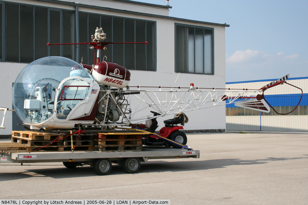 N8478L, 1963 Bell 47G-4 C/N 3339, Wiener Neustadt OST
Helicopter arrival the new Homebase on weels