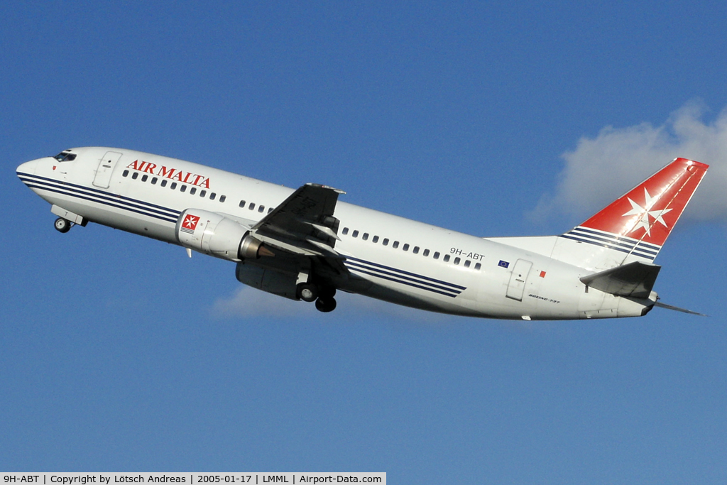 9H-ABT, 1993 Boeing 737-3Y5 C/N 25615, take off in the blue sky