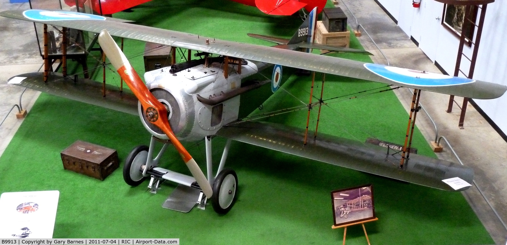 B9913, 1917 SPAD S-VII C/N 103, Static Display in the Virginia Aviation Museum at Richmond International (RIC).