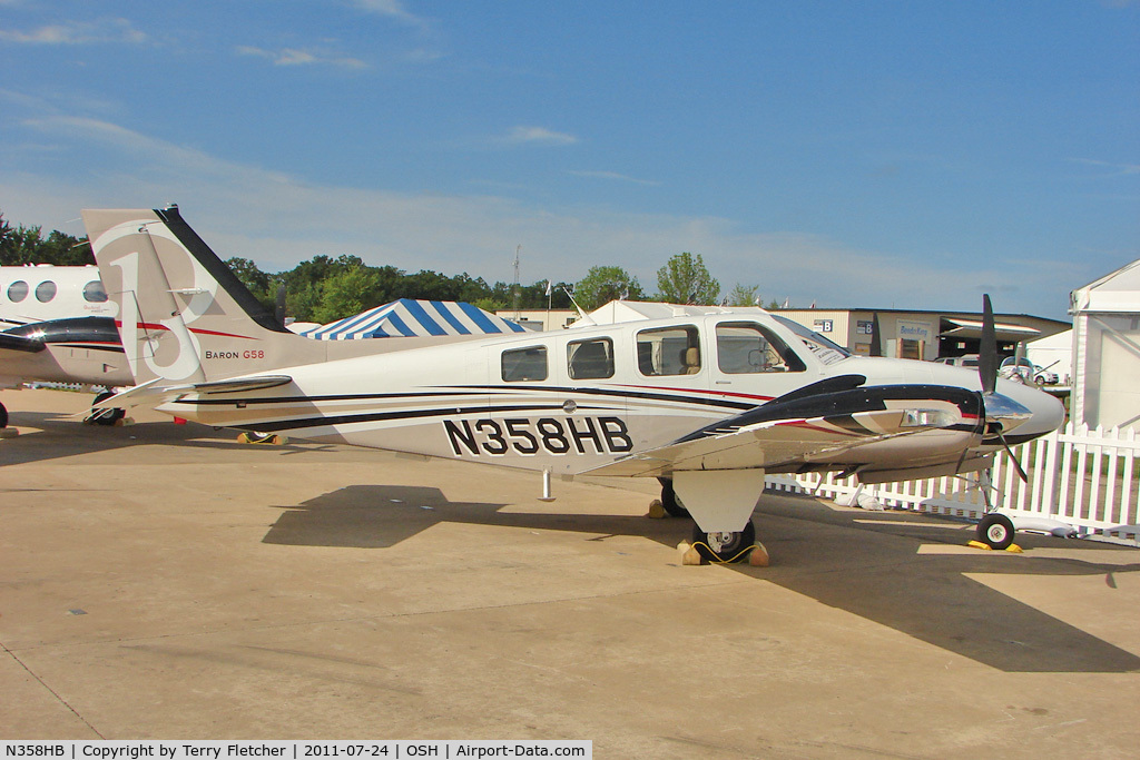 N358HB, Hawker Beechcraft Corp G58 Baron C/N TH-2309, On static display at 2011 Oshkosh