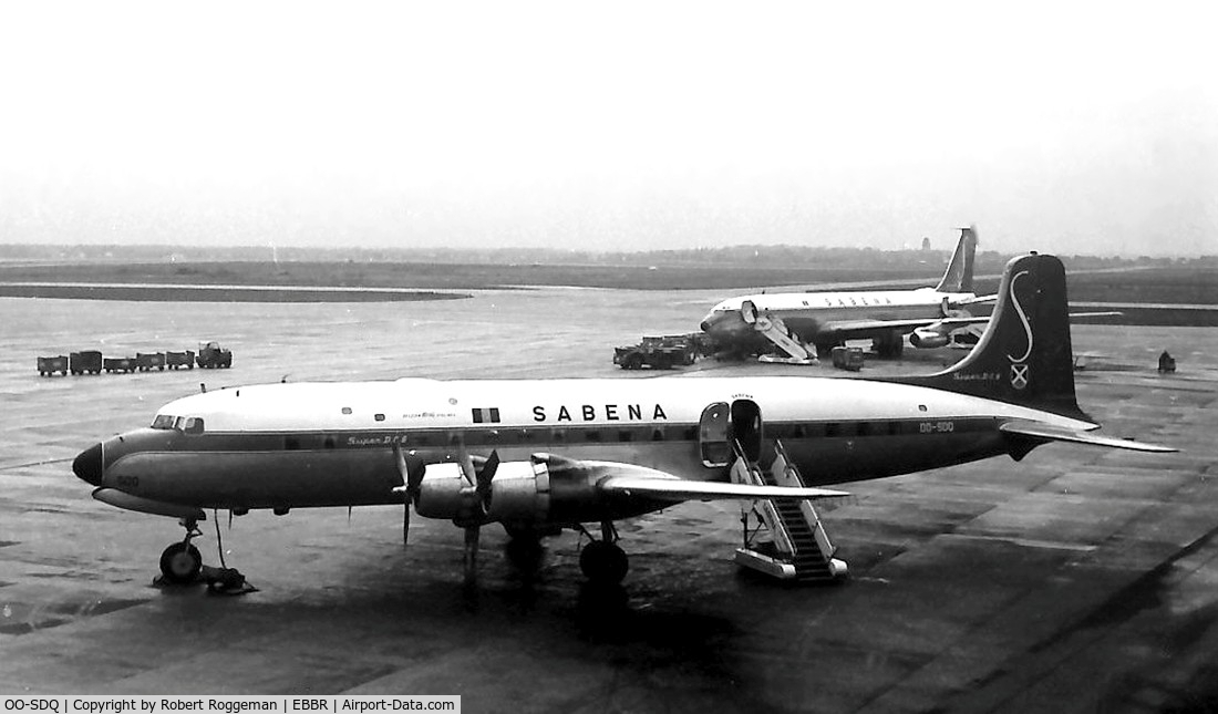 OO-SDQ, 1955 Douglas DC-6B C/N 44695, Late 1950's.