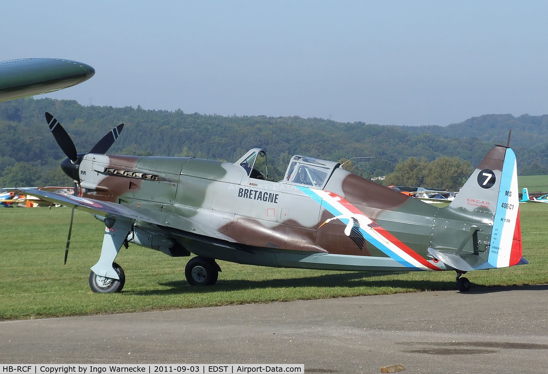 HB-RCF, 1942 Morane-Saulnier D-3801 (MS-412) C/N 194, Morane-Saulnier (EFW) D-3801 / MS.406 at the 2011 Hahnweide Fly-in, Kirchheim unter Teck airfield