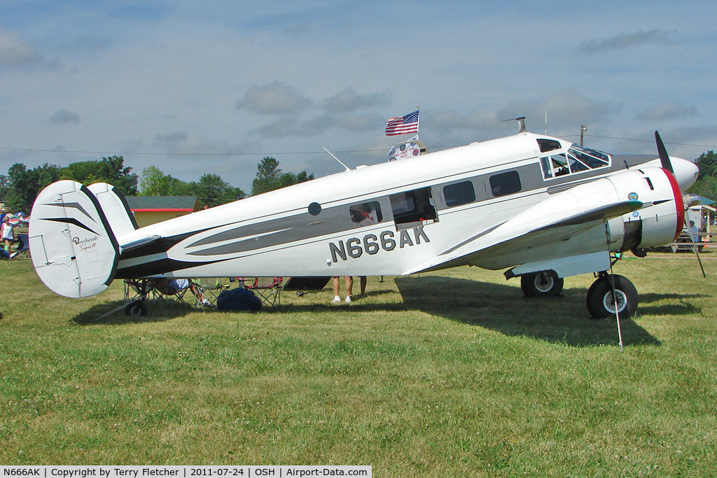 N666AK, 1954 Beech E18S C/N BA-18, At 2011 Oshkosh
