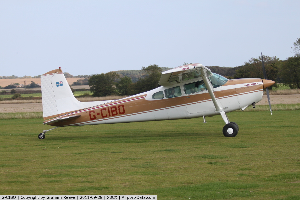 G-CIBO, 1981 Cessna 180K Skywagon C/N 18053177, At Northrepps.