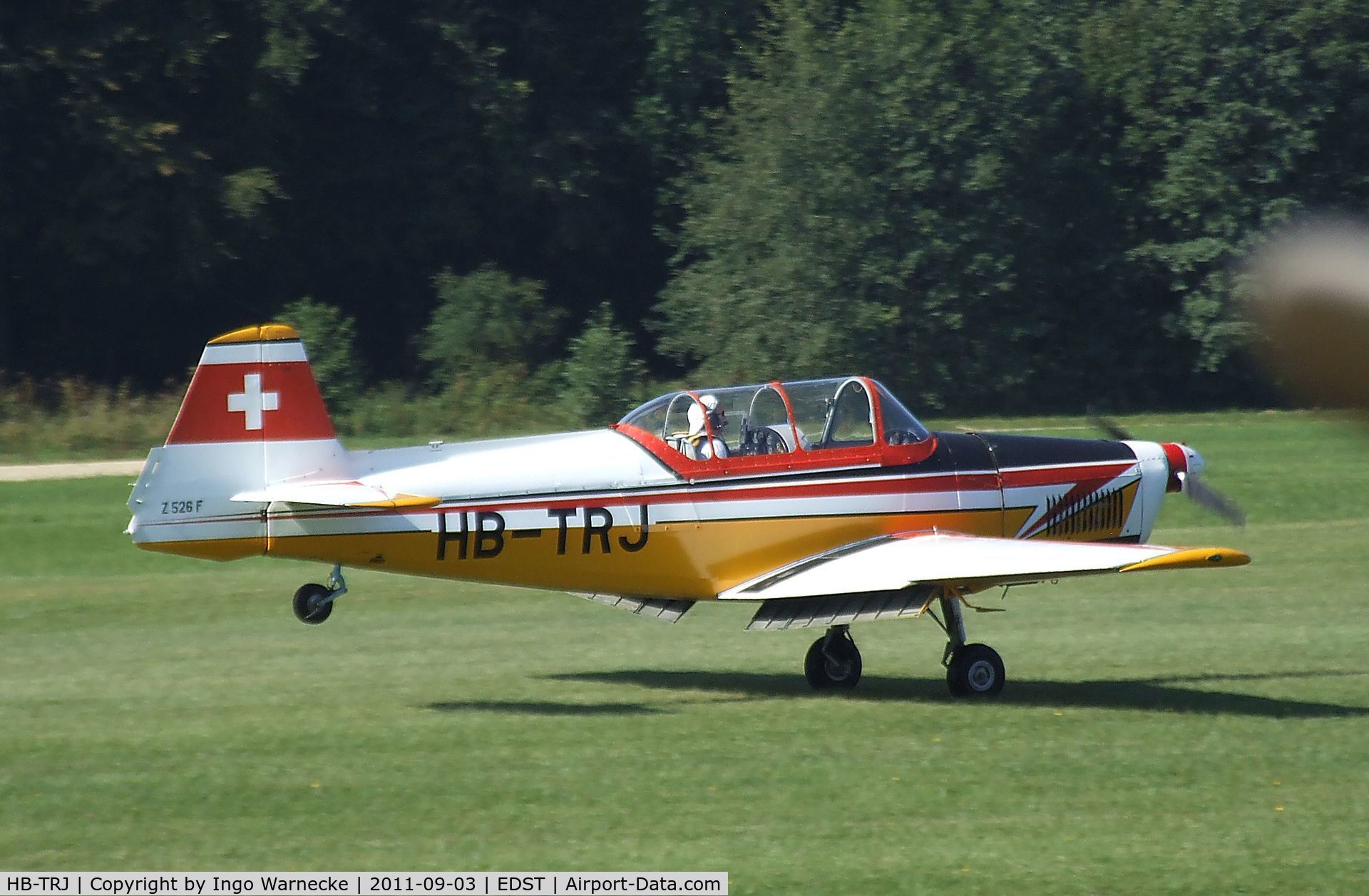 HB-TRJ, 1973 Zlin Z-526F Trener Master C/N 1287, Zlin Z-526F Trener Master at the 2011 Hahnweide Fly-in, Kirchheim unter Teck airfield