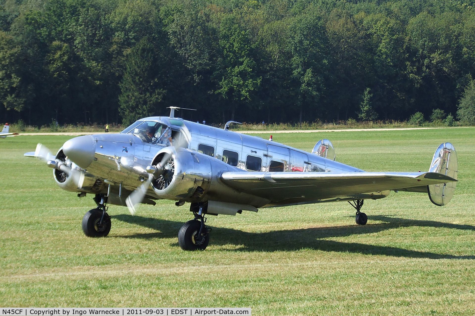 N45CF, 1959 Beech G18S C/N BA-466, Beechcraft G18S Twin Beech at the 2011 Hahnweide Fly-in, Kirchheim unter Teck airfield