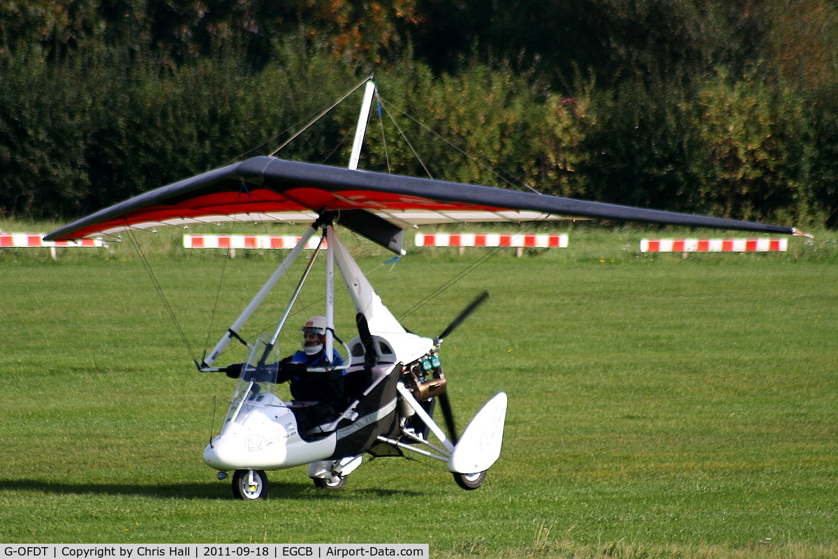 G-OFDT, 2007 P&M Aviation Pegasus Quik C/N 8320, resident flexwing departing from Barton