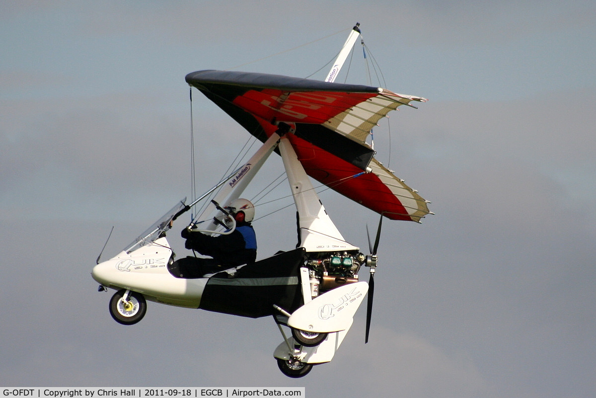 G-OFDT, 2007 P&M Aviation Pegasus Quik C/N 8320, resident flexwing departing from Barton