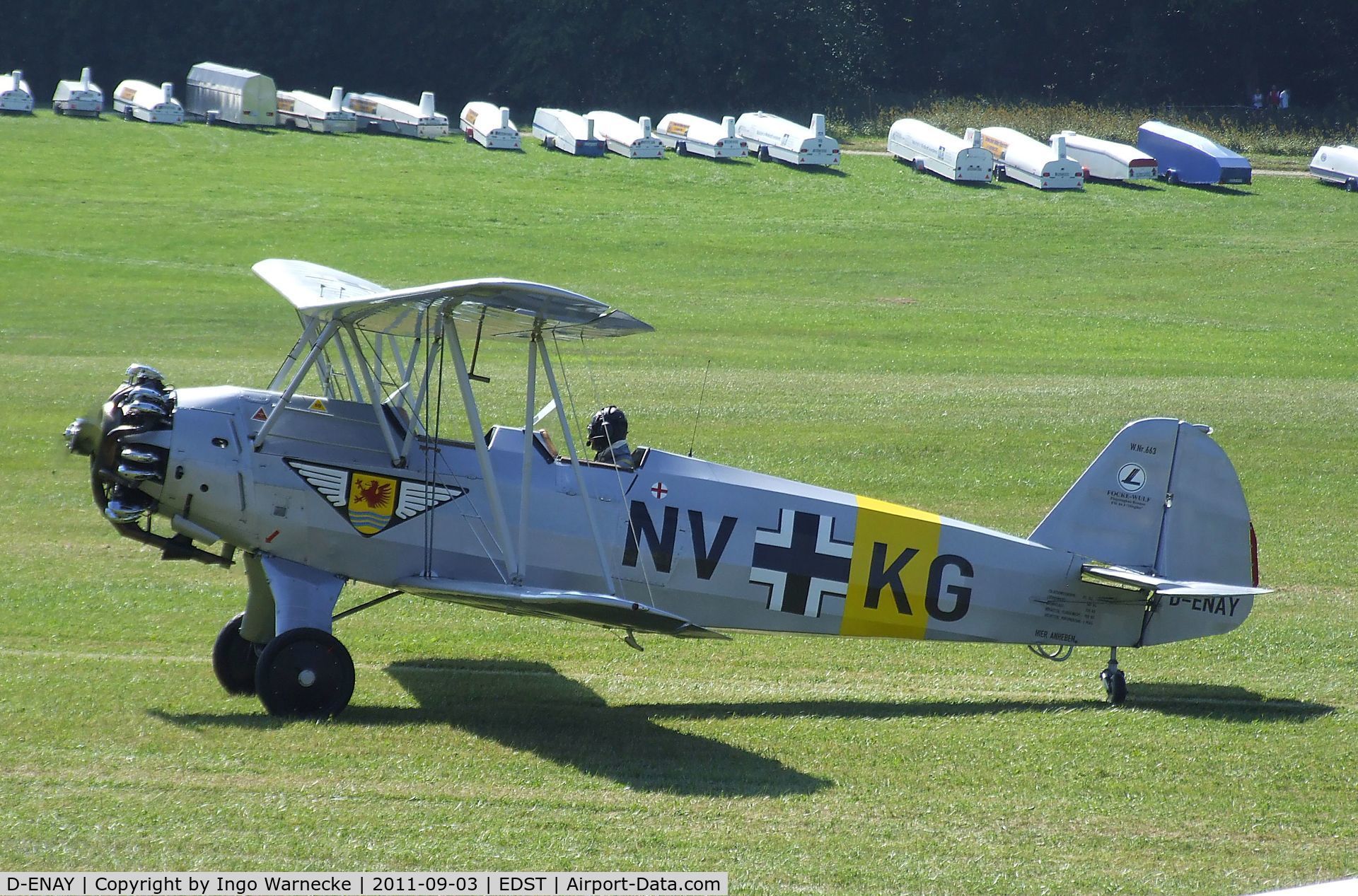 D-ENAY, 1940 Focke-Wulf Sk12 Stieglitz (Fw-44J) C/N 45, Focke-Wulf Fw 44J Stieglitz at the 2011 Hahnweide Fly-in, Kirchheim unter Teck airfield