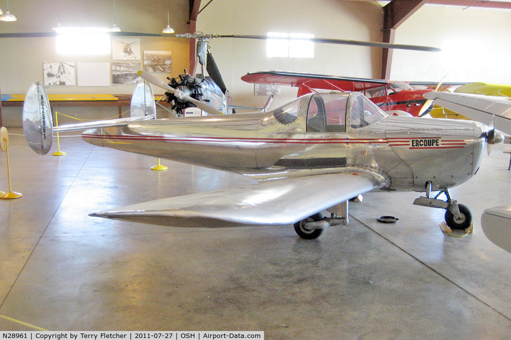 N28961, 1941 Erco 415C Ercoupe C/N 57, At Pioneer Museum , Oshkosh