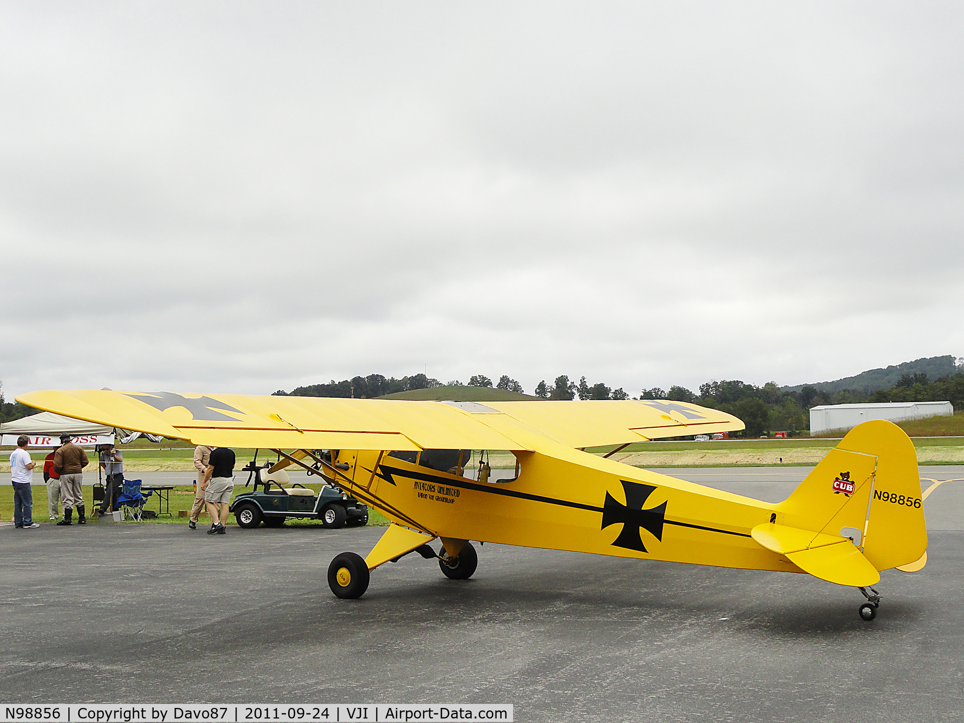 N98856, 1946 Piper J3C-65 Cub C/N 19113, Baron Von Groundloop's Cub at the 2011 Abingdon, VA Kiwanis Club Wings and Wheels Show.