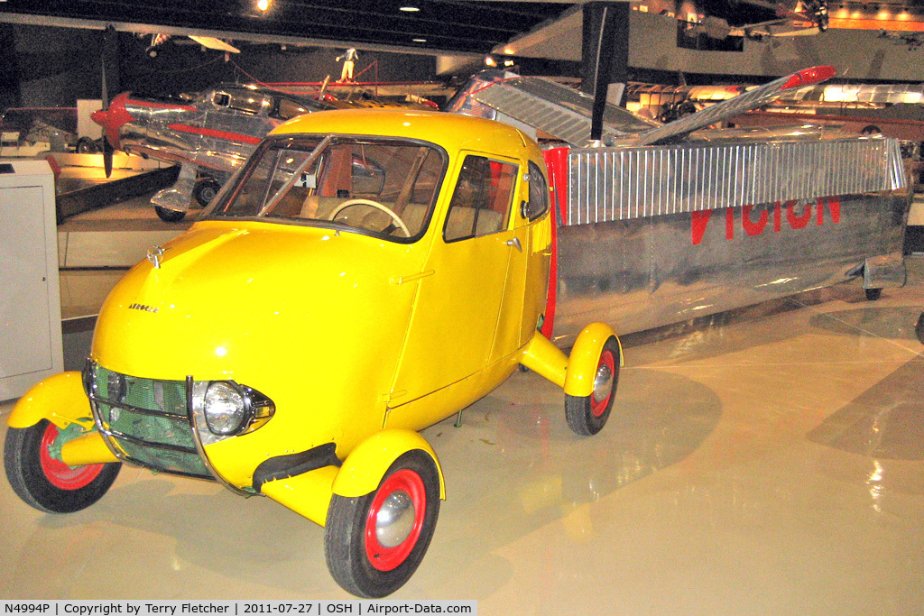 N4994P, 1949 Taylor Aerocar C/N 1, EAA’s Aerocar has registration number N4994P, not the original N31214. This vehicle is truly unique because it is a restored version of Molt Taylor’s prototype - Oshkosh Museum