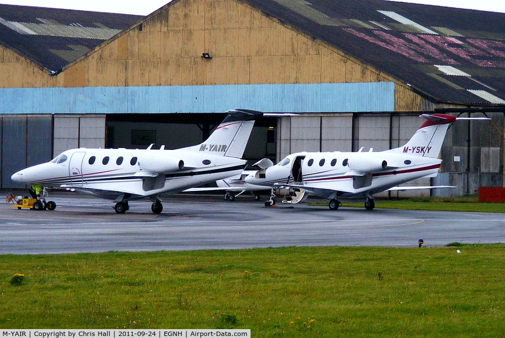 M-YAIR, 2005 Raytheon 390 Premier 1 C/N RB-146, along side M-YSKY