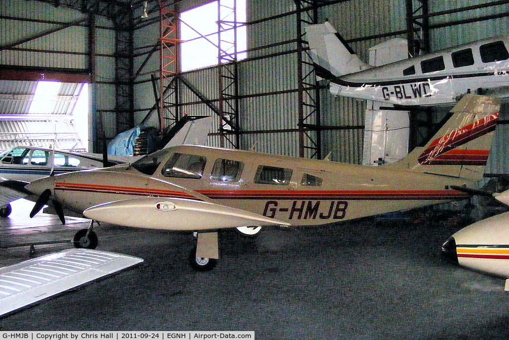 G-HMJB, 1981 Piper PA-34-220T C/N 34-8133040, inside the packed Blackpool Air Centre hangar