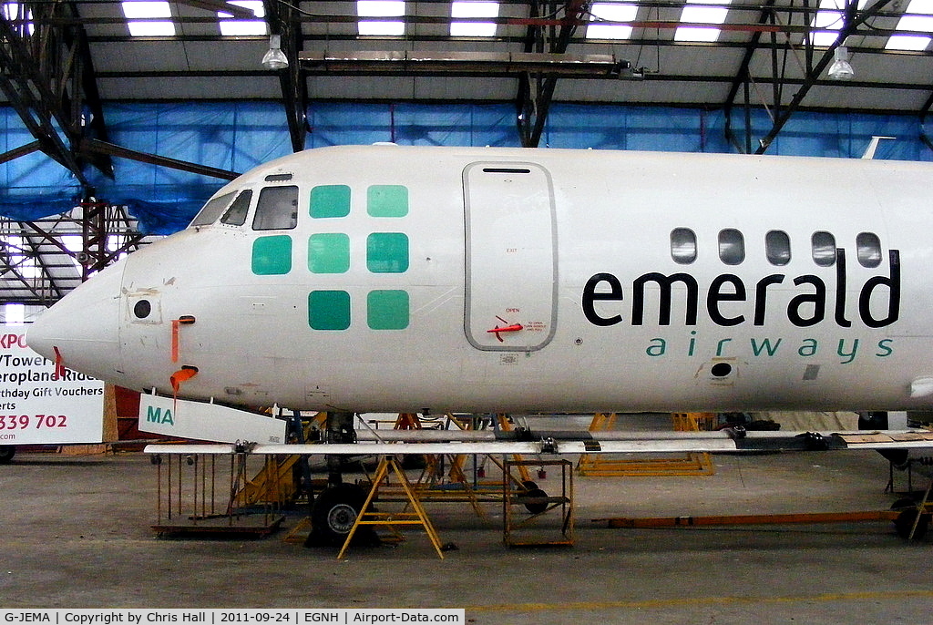 G-JEMA, 1990 British Aerospace ATP C/N 2028, former Emerald Airways ATP in storage at Blackpool Airport