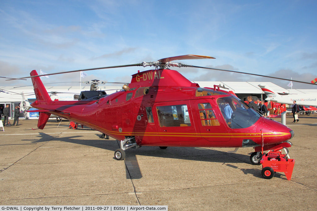 G-DWAL, 1984 Agusta A109A II C/N 7265, At 2011 Helitech at Duxford
