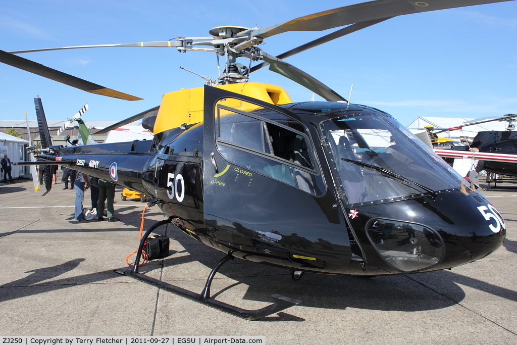 ZJ250, 1997 Eurocopter AS-350BB Squirrel HT2 Ecureuil C/N 3047, At 2011 Helitech at Duxford