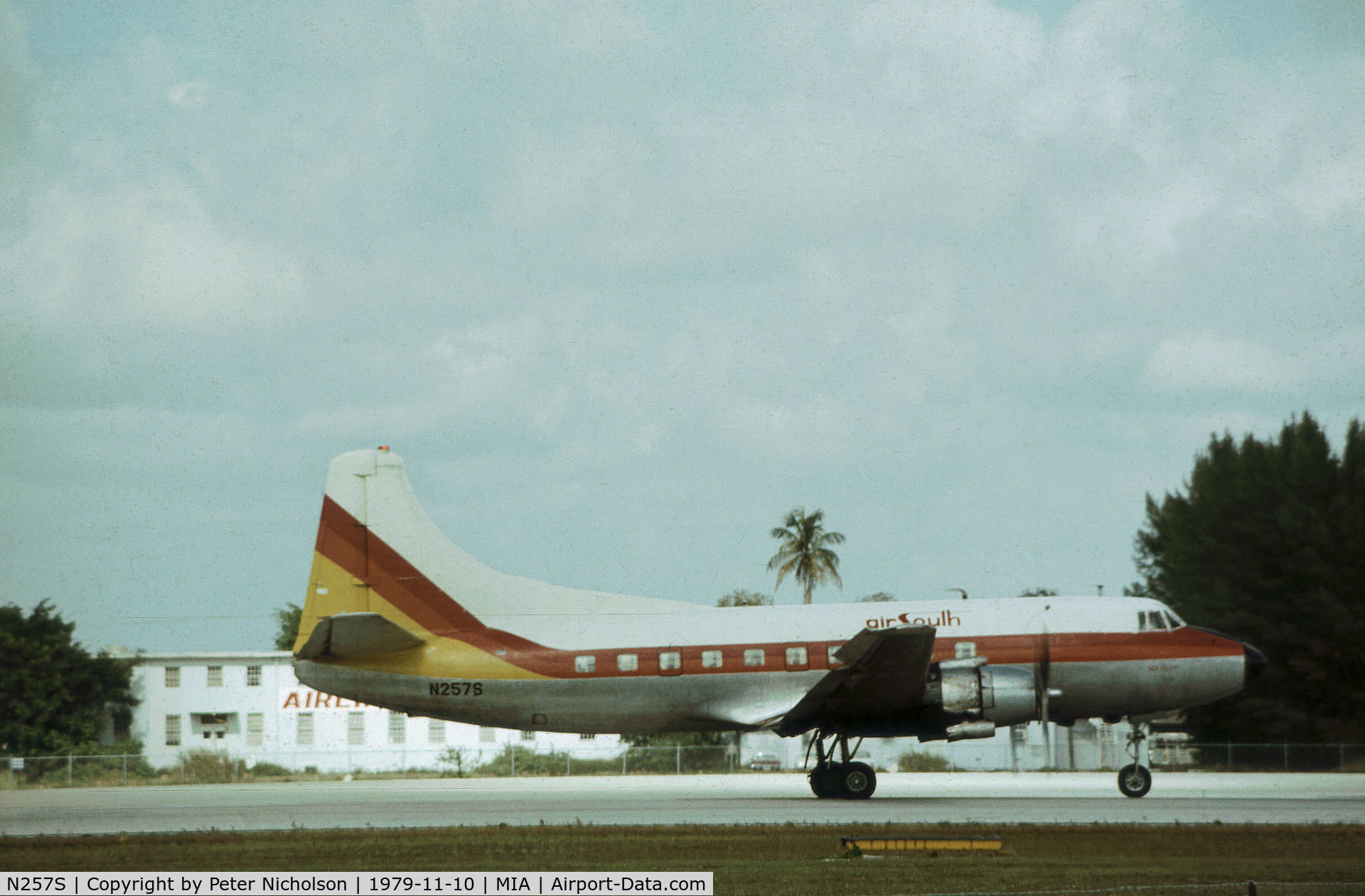 N257S, 1951 Martin 404 C/N 14110, Air South's Martin 404 as seen at Miami in November 1979.