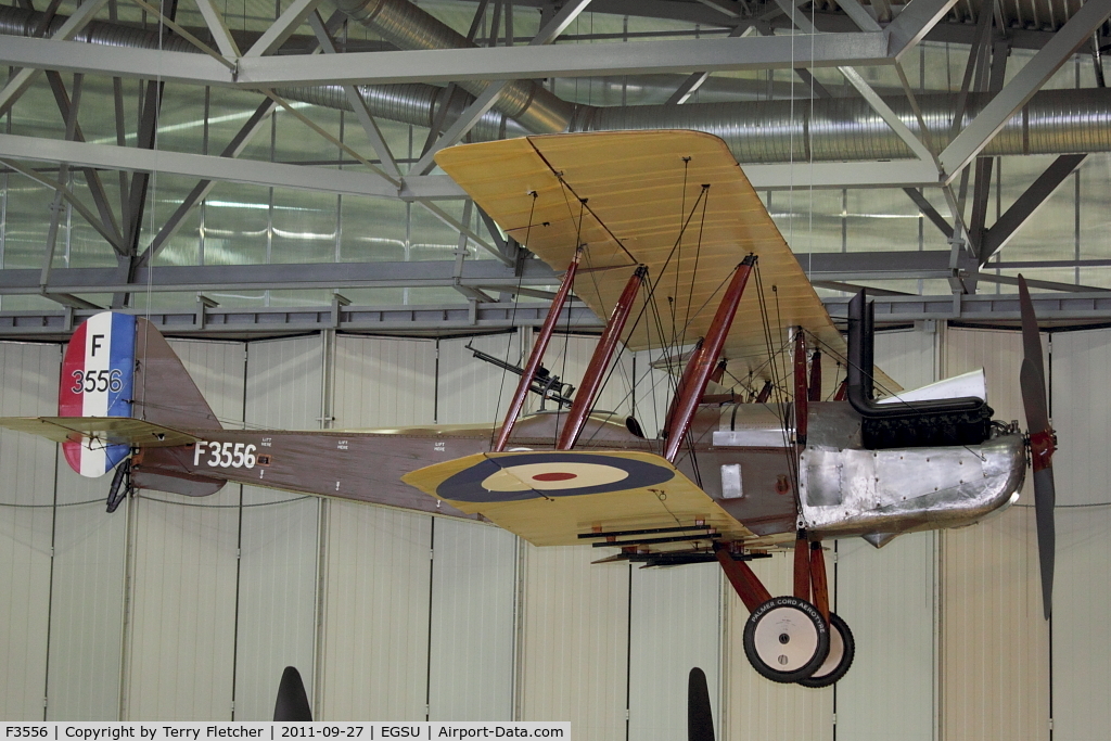 F3556, 1918 Royal Aircraft Factory RE-8 C/N Not found F3556, Displayed in Hall 1 of Imperial War Museum , Duxford UK