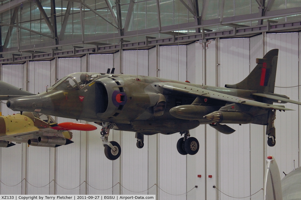 XZ133, 1976 Hawker Siddeley Harrier GR.3 C/N 712192, Displayed in Hall 1 of Imperial War Museum , Duxford UK