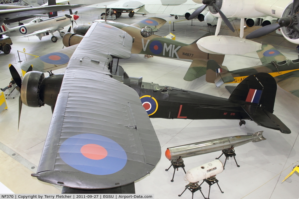 NF370, Fairey Swordfish Mk.III C/N Not found NF370, Displayed in Hall 1 of Imperial War Museum , Duxford UK