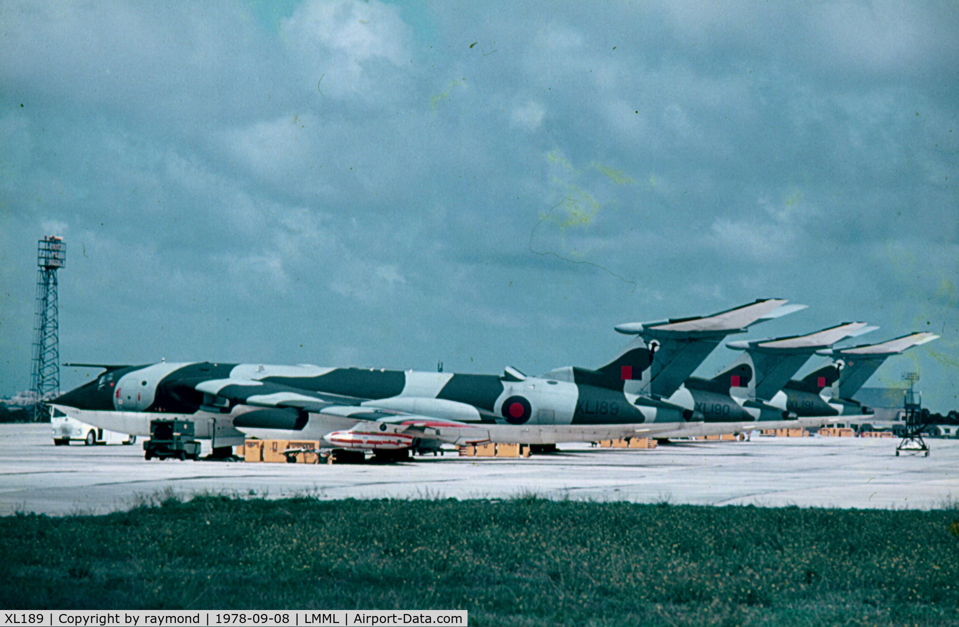 XL189, 1961 Handley Page Victor K.2 C/N HP80/70, Victors XL189, XL190 and XL191 of 57sqd RAF parked on Park 4 at RAF Luqa Malta.
